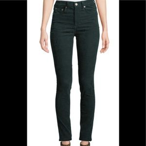 RAG & BONE MID RISE GREEN SKINNY JEANS 24